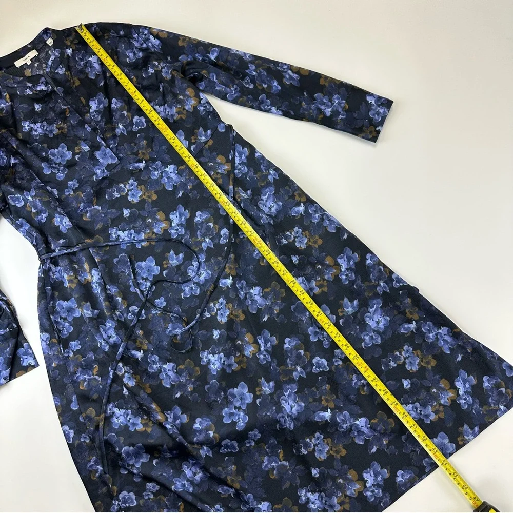 Vince Plumeria Blooms Hammered dress Small long sleeve midi Wedding Guest Floral - Picture 16 of 17
